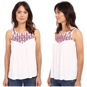LUCKY BRAND | Geo Embroidered Bib Tank Top Size M